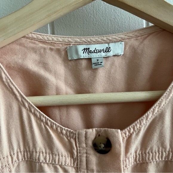 Madewell Top-Stitched Coverall Jumpsuit in Bashful Blush Pink - Picture 8 of 13